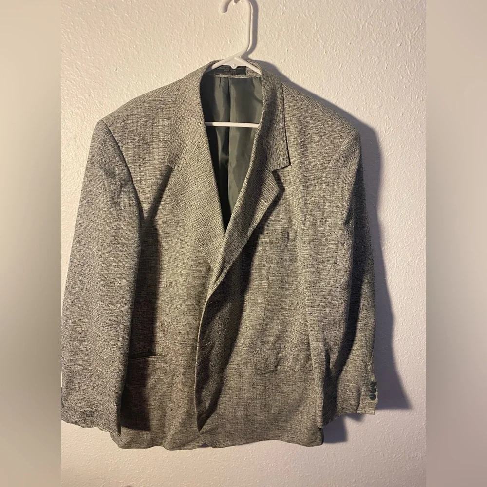 Barrington men’s blazer 46R‎ woven black white 100% silk